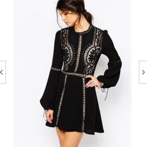 For Love and Lemons Penelope Mini Dress Black